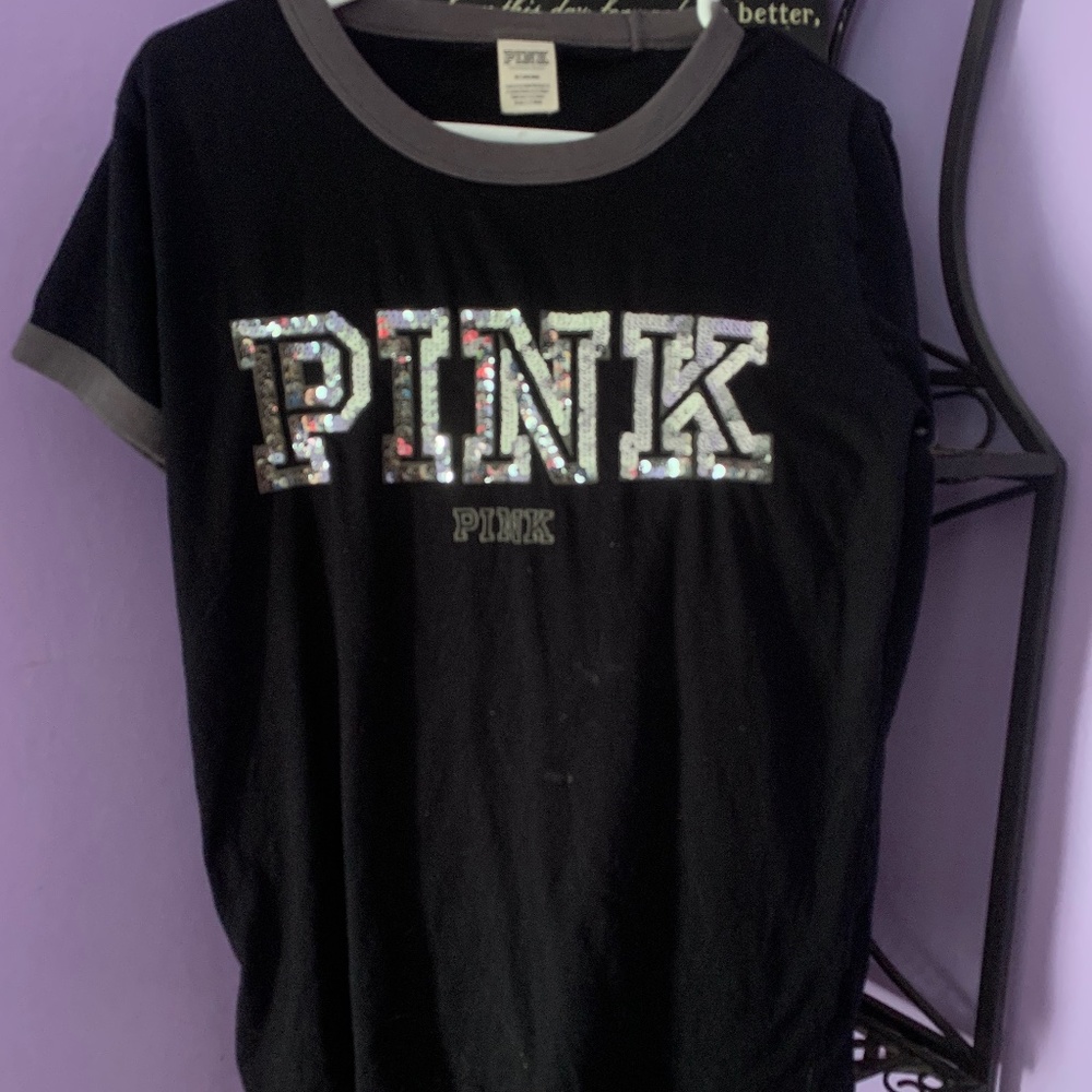 Vs PINK Black BLING tee